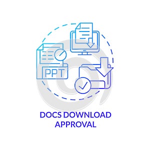 Docs download approval concept icon