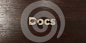 Docs - grungy wooden headline on Maple - 3D rendered royalty free stock image