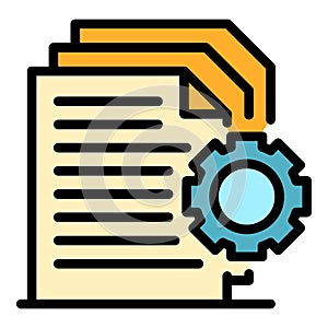 Docs in work icon color outline vector