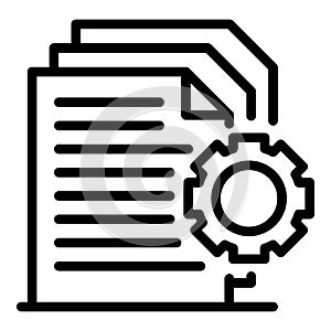 Docs in work icon, outline style