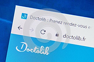 Doctolib.fr Web Site. Selective focus.