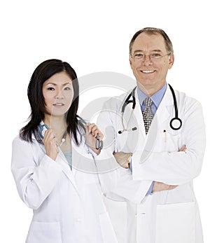 Group of confident doctors and nurses with their arms crossed displaying some attitude