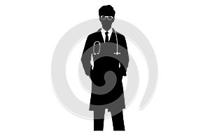 Doctor activity silhouette vector, Doctor activity concept