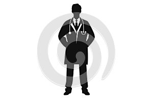 Doctor activity silhouette vector, Doctor activity concept