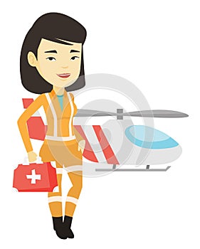 Doctor of air ambulance vector illustration.