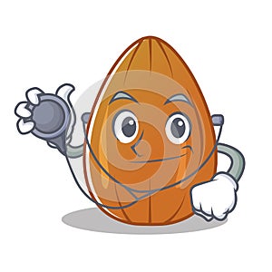 Doctor almond nut character cartoon