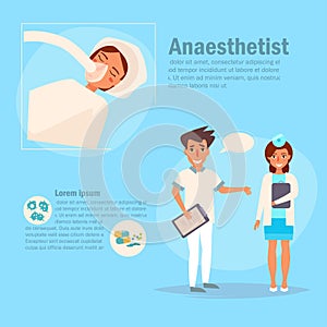 Doctor anaesthetist Vector. Cartoon. photo