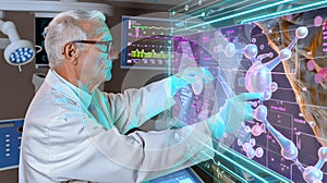 Doctor analyzing biopsy results