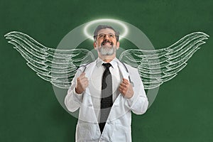 Doctor With Angel Wings and Halo