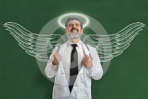 Doctor With Angel Wings and Halo photo