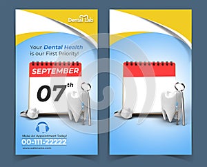 Doctor Appointment for Dental Implants Surgery Concept Instagram Stories Banner Template