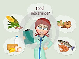 Doctor assesses food allergies and intolerances