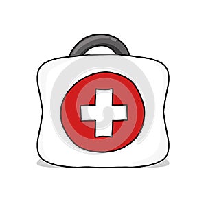 Doctor bag cartoon on white background