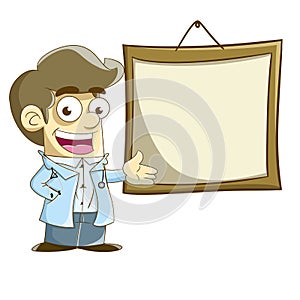 A doctor with blank board