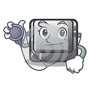 Doctor button S in the cartoon shape