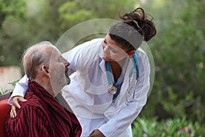 Doctor caring for patient