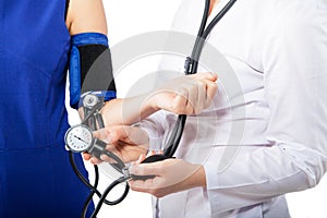 Doctor Checking Blood Pressure Of A Patient