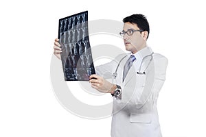 Doctor checking x-ray or roentgen image