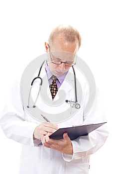 Doctor checking the waiting list