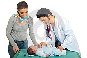 Doctor checkup newborn baby