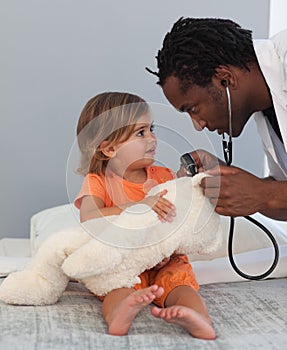 Doctor with a child in a hospital