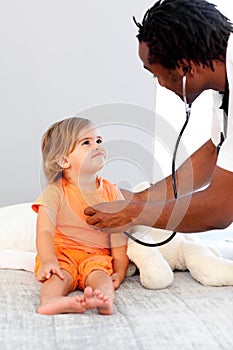 Doctor with a child in a hospital