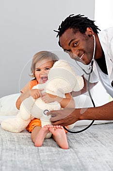 Doctor with a child in a hospital