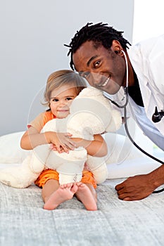 Doctor with a child in a hospital