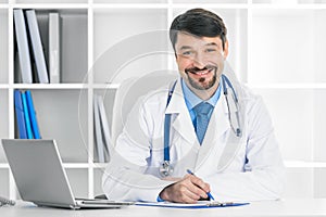 Doctor in clinical office