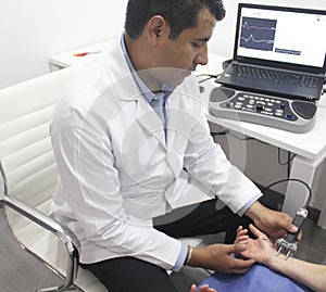 Doctor in clinical study electromyography, specialty of neurology and clinical neurophysiology