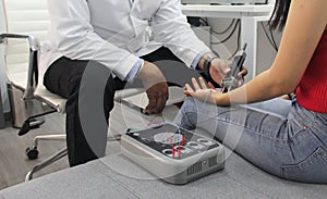 Doctor in clinical study electromyography, specialty of neurology and clinical neurophysiology