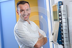 Doctor by clocking in and out machine