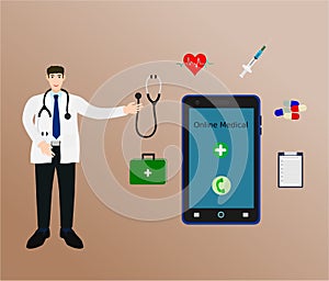 Doctor consultation with smartphone online medical concept