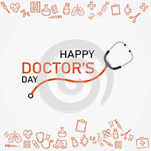 Happy doctor day : beautiful hosiptal element cardq