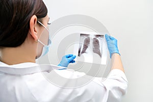 Doctor diagnosing patients health on asthma, lung disease, COVID-19, coronavirus