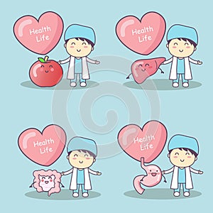 Doctor with different organs