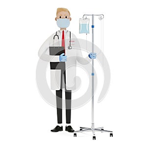 Doctor with a dropper. Toxicology, intexication, decontamination. Health care concept. Medical equipment.