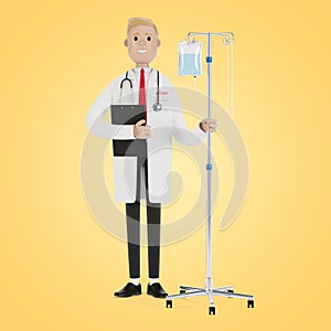 Doctor with a dropper. Toxicology, intexication, decontamination. Health care concept. Medical equipment.