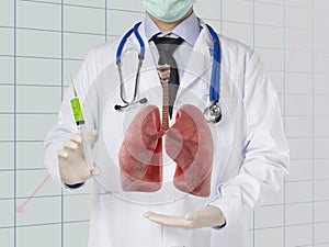 Doctor drug injected to lung , lungs disease