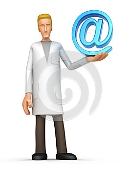 Doctor with e-mail