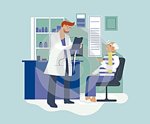 Doctor and elder man medical consultation