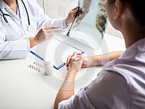 Doctor evaluated the chest x-ray and advise patients on health care