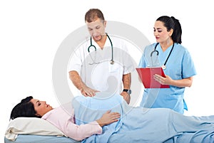 Doctor examine pregnant belly