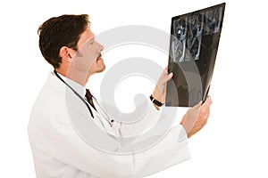 Doctor Examines MRI