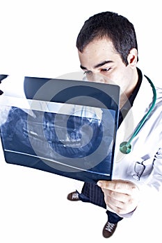 Doctor examines an x-ray