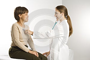 Doctor examining patient.