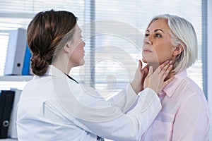 Doctor examining a patient