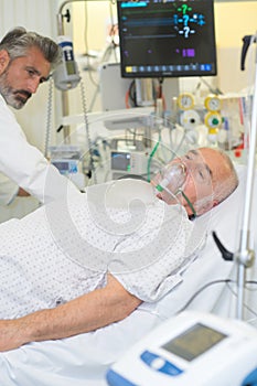 Doctor examining patient at hospital