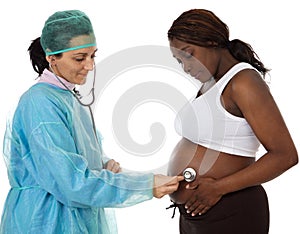 Doctor examining a pregnant woman