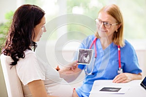 Doctor examining pregnant woman. Pregnancy check